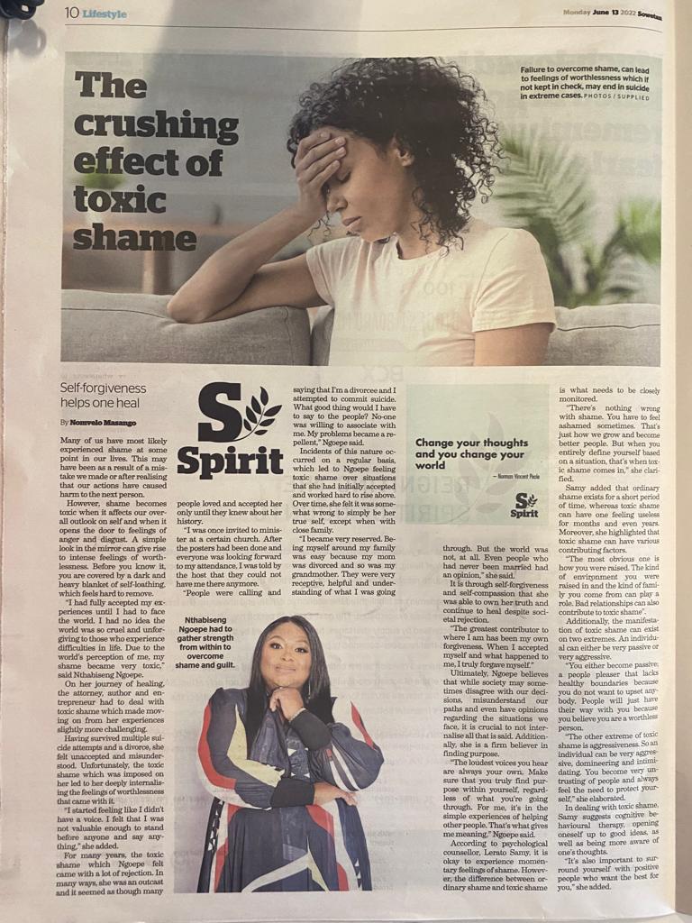 Sowetan article page 10 - todays paper